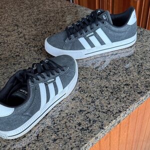 Adidas Black and White Suede Sneakers